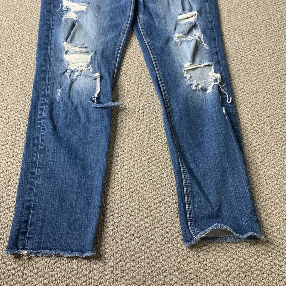 Silver Jeans‎ Womens Jeans 29 Blue Dark Wash Denim Distressed Suki Skinny Crop - Picture 3 of 13